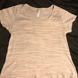 LuLaRoe Nude w/black micro stripe Medium Classic T